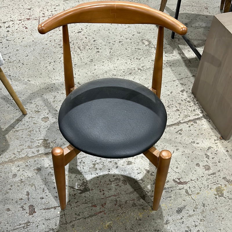 Bambi Side Chair - Coffee Wood  / Black Seat