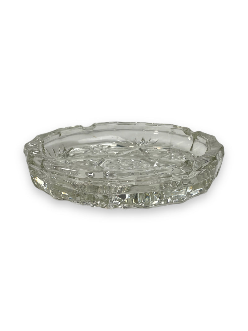 Vintage Anchor Hocking Clear Glass Star Pattern Ashtray/Trinket Tray