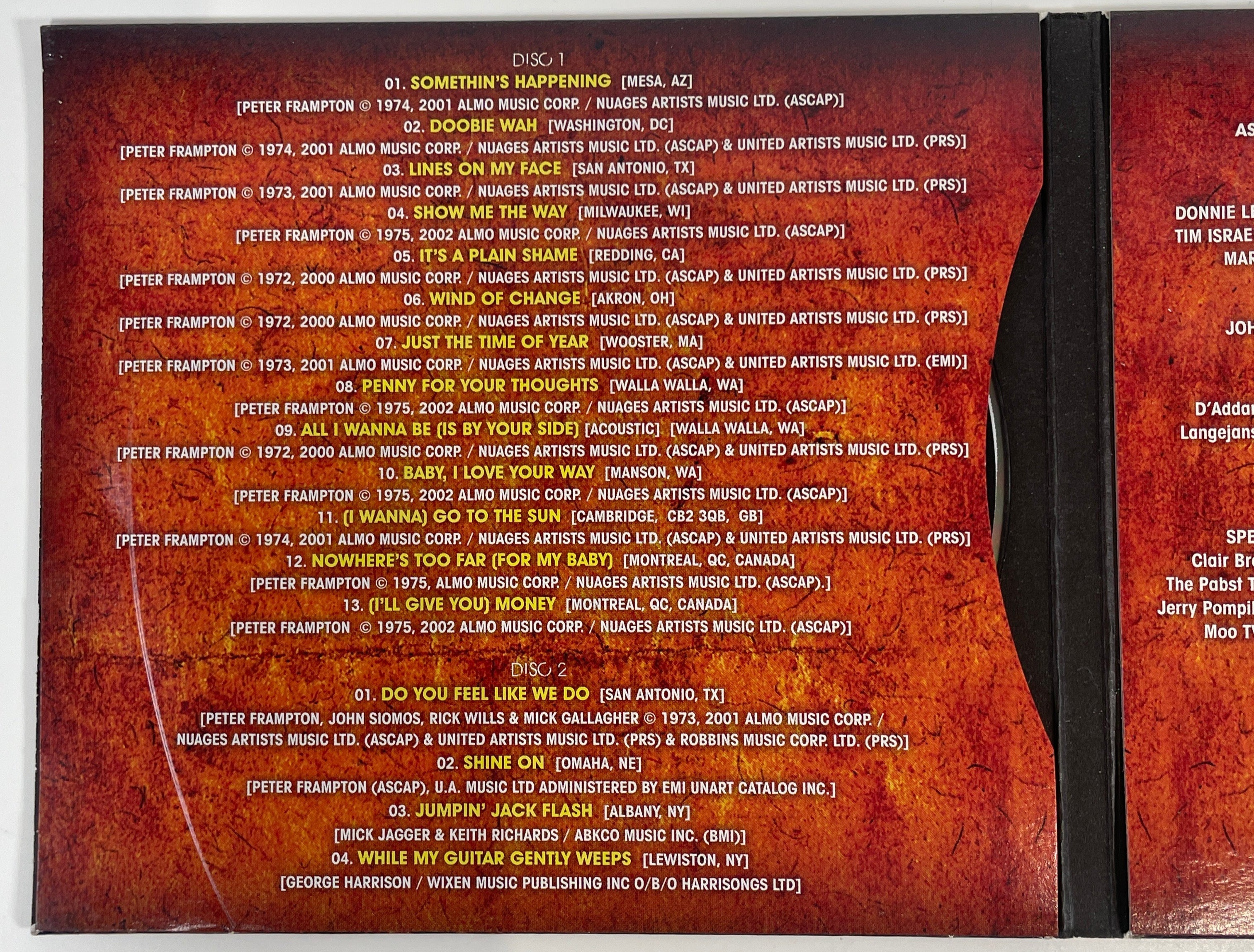 Peter Frampton - The Best Of FCA! 35 Tour 3CD 2012 Eagle 70s Rock