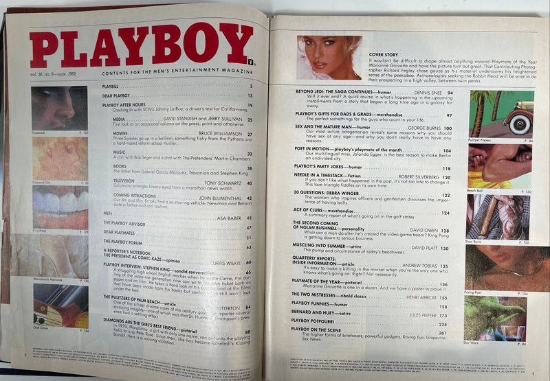 Playboy Juin 1983, Couverture PMOY - Marianne Gravatte, Playmate - Jolanda Egger