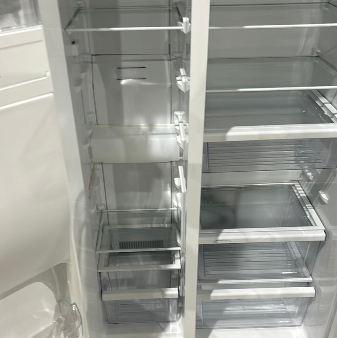 Whirlpool 36 pouces W 21 cu. Réfrigérateur côte à côte de 3 pi3 en blanc, profondeur de comptoir