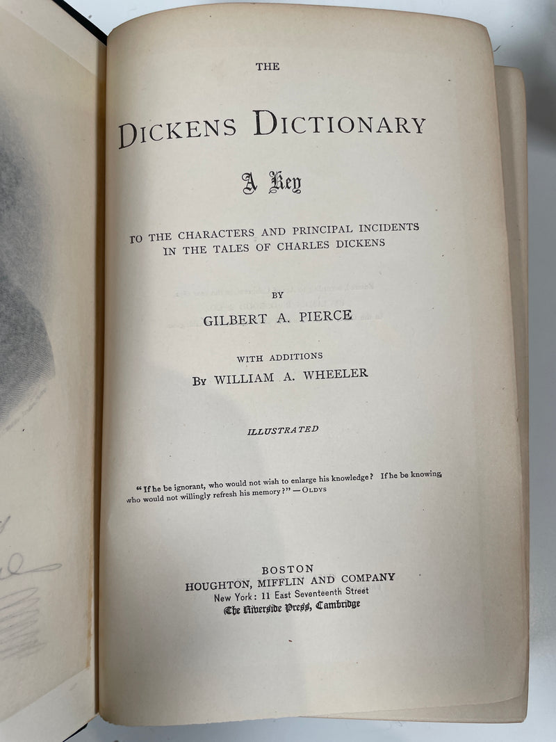 The Dickens Dictionary: A Key to the Characters and Principal Incidents .