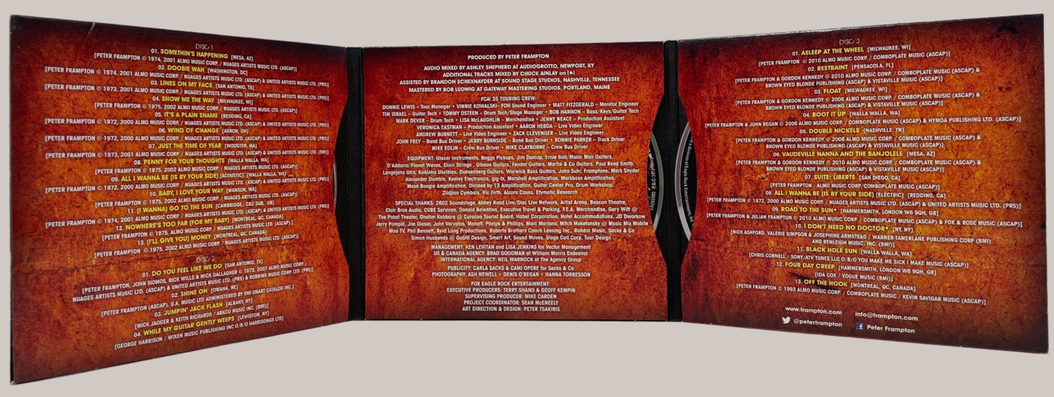 Peter Frampton - The Best Of FCA! 35 Tour 3CD 2012 Eagle 70s Rock