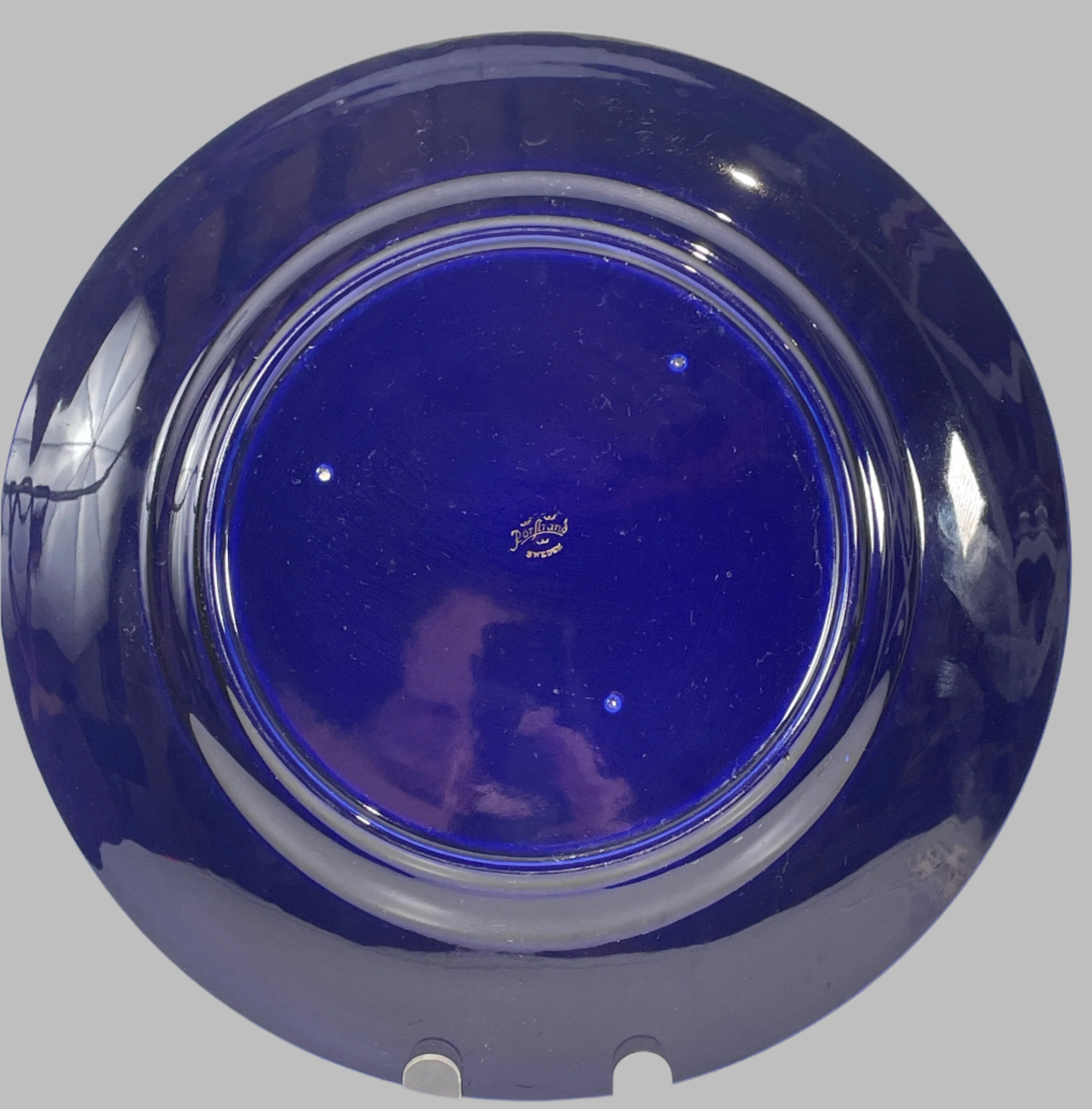 Vintage Rorstrand Cobalt Blue Fleur de Lis Porcelain 13.” Plate