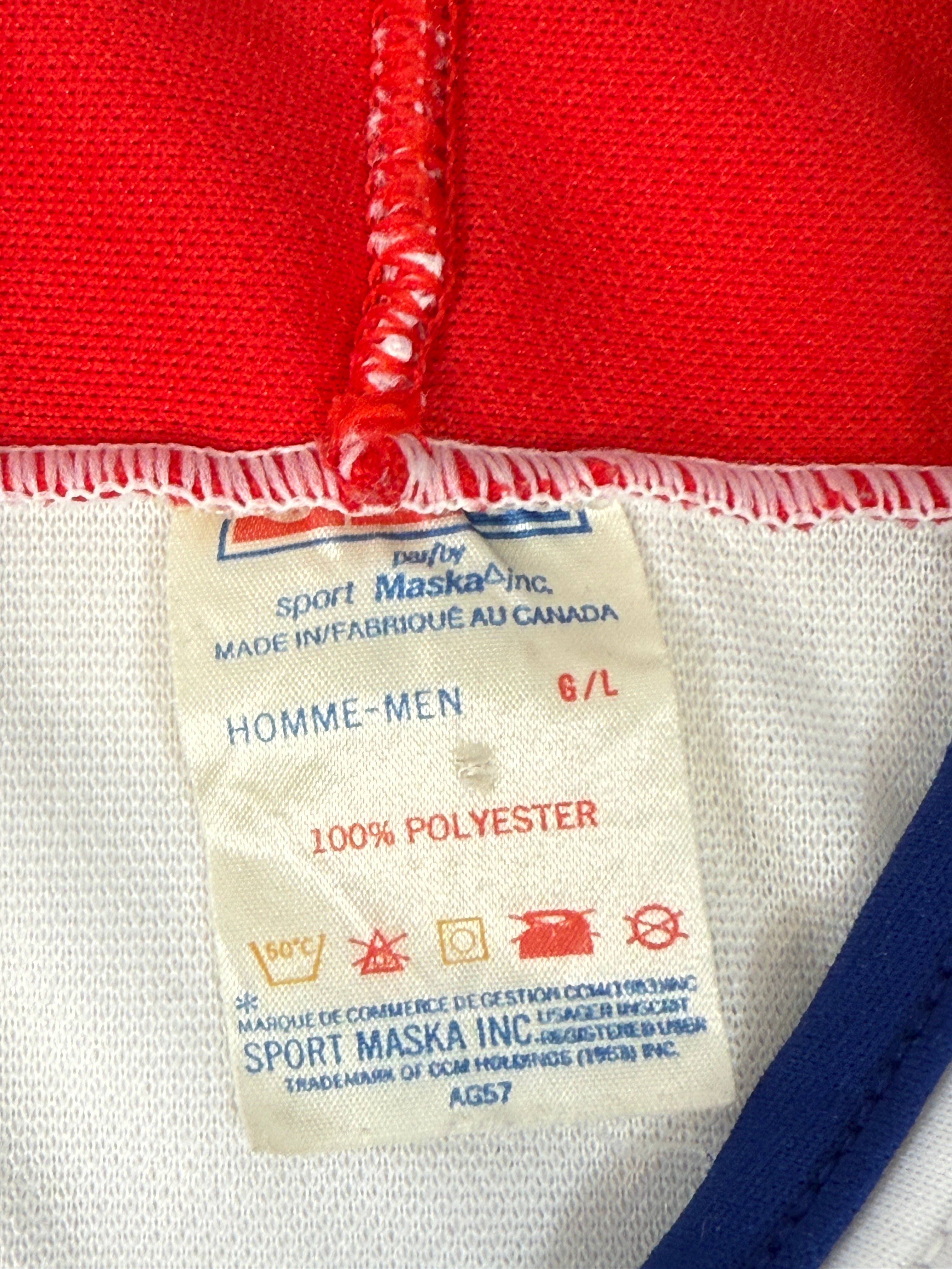 Vintage 1990s CCM Montréal Canadiens hockey jersey. Classic Habs colours, made in Canada. Clean condition. Ideal for fans and collectors.