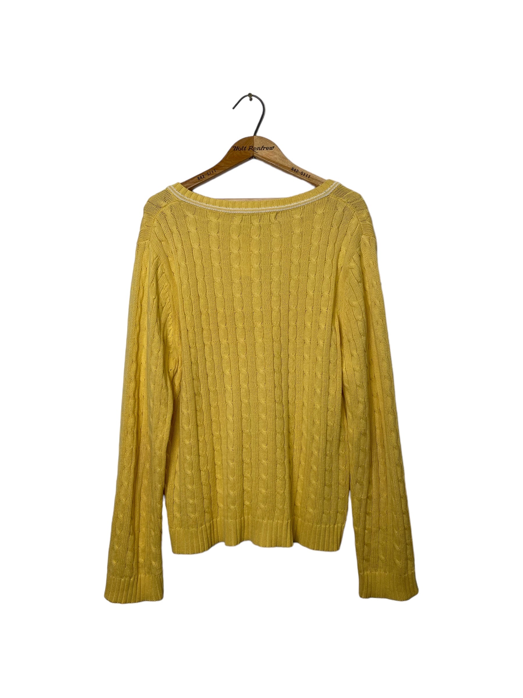 Yellow Simons Contemporaine V-Neck Pullover Sweater
