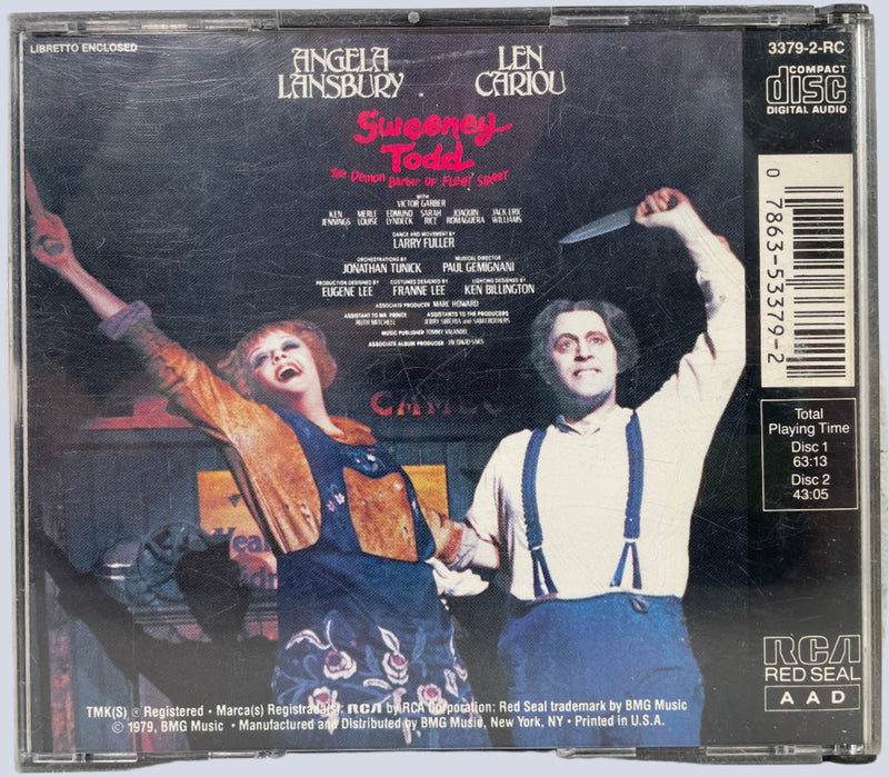 Sondheim : Sweeney Todd, enregistrement original, 2 CD, Le barbier démoniaque de Fleet Street