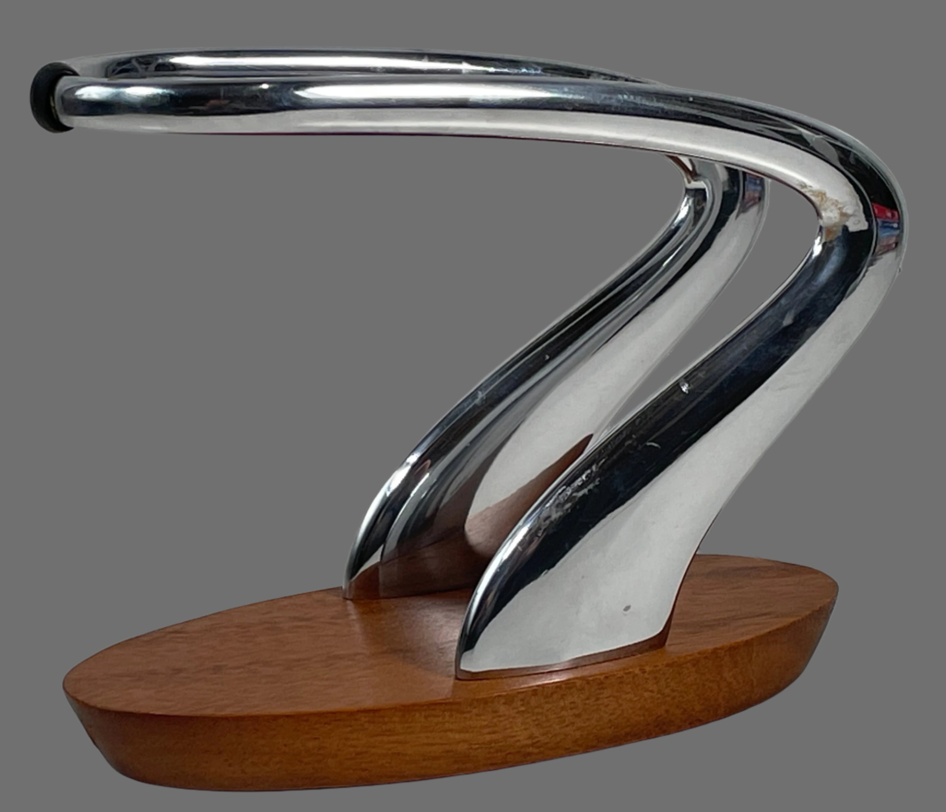 Nambé Napkin Holder – Sculptural Alloy & Wood Design