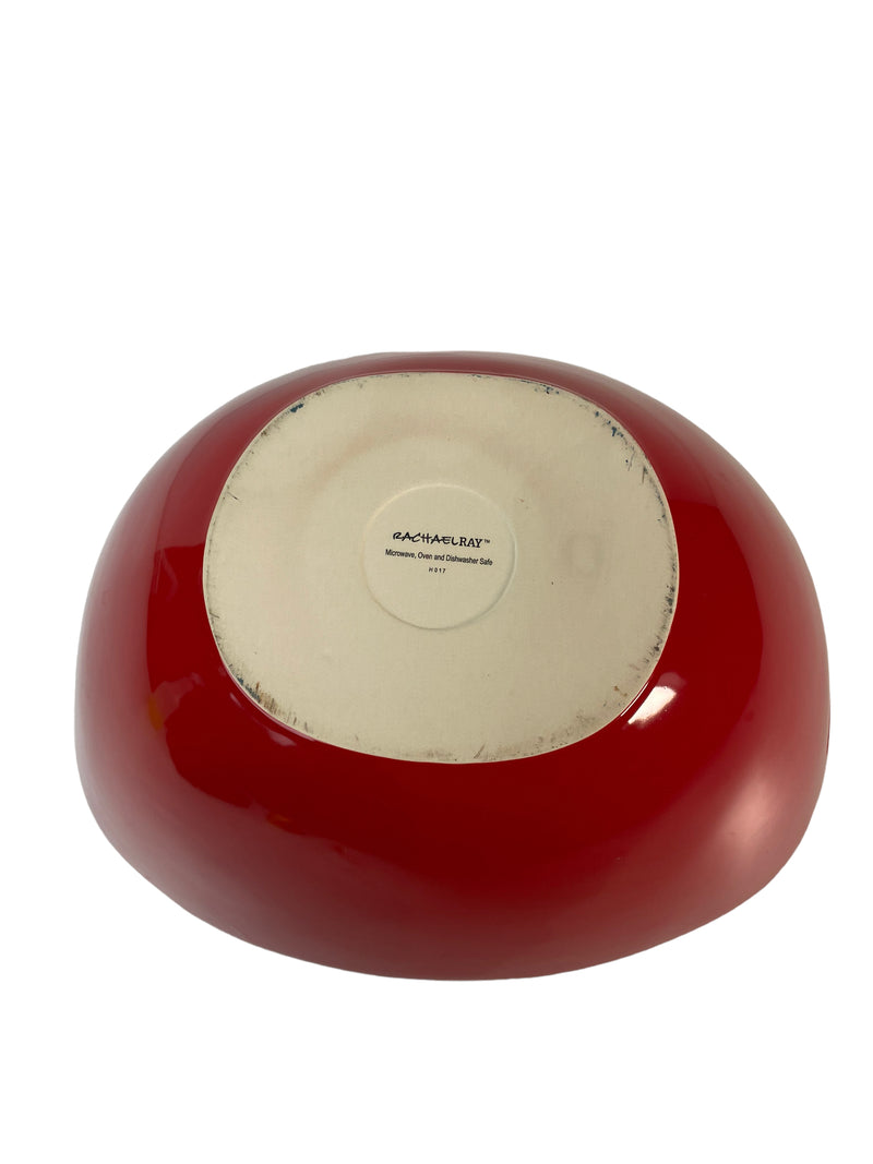 Rachael Ray Serveware 15" Salad Bowl in vibrant red.