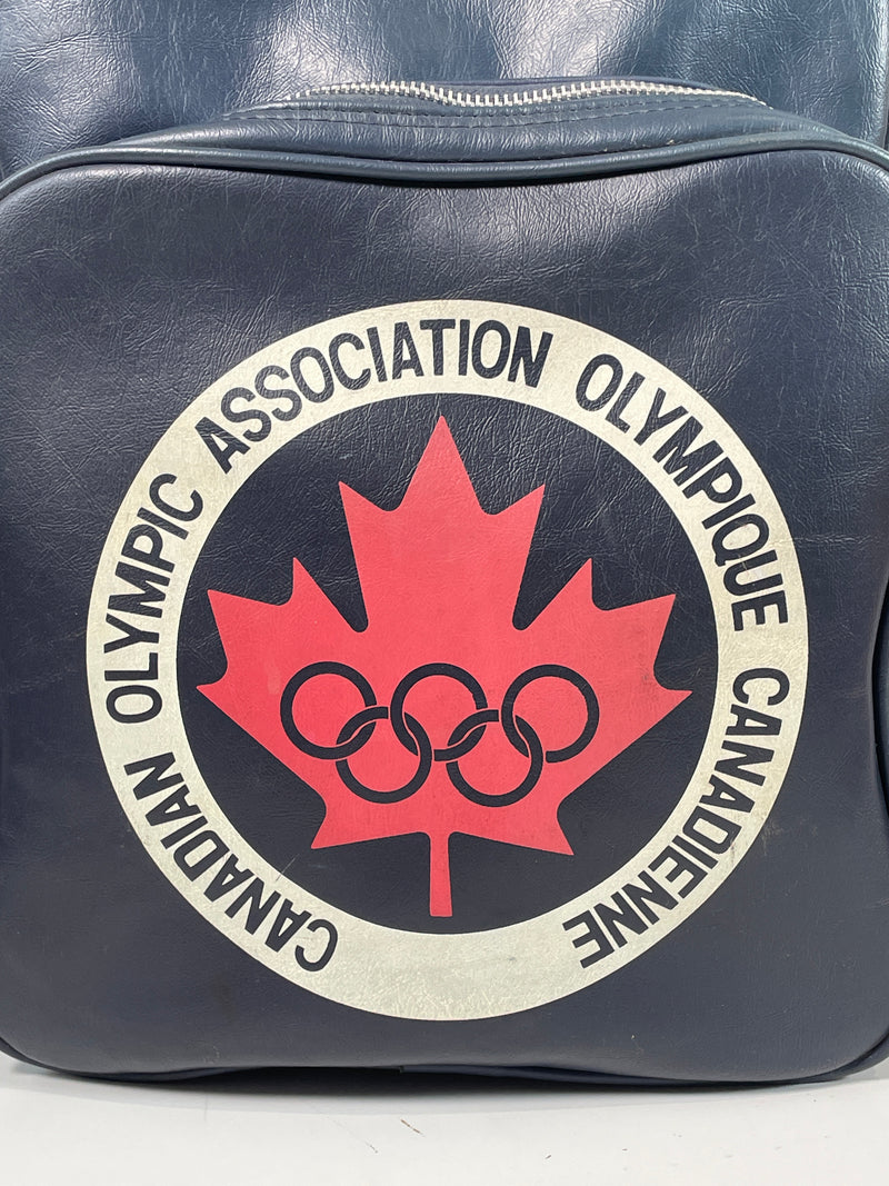 Sac de voyage en cuir rare de l'équipe canadienne olympique de Montréal 1976