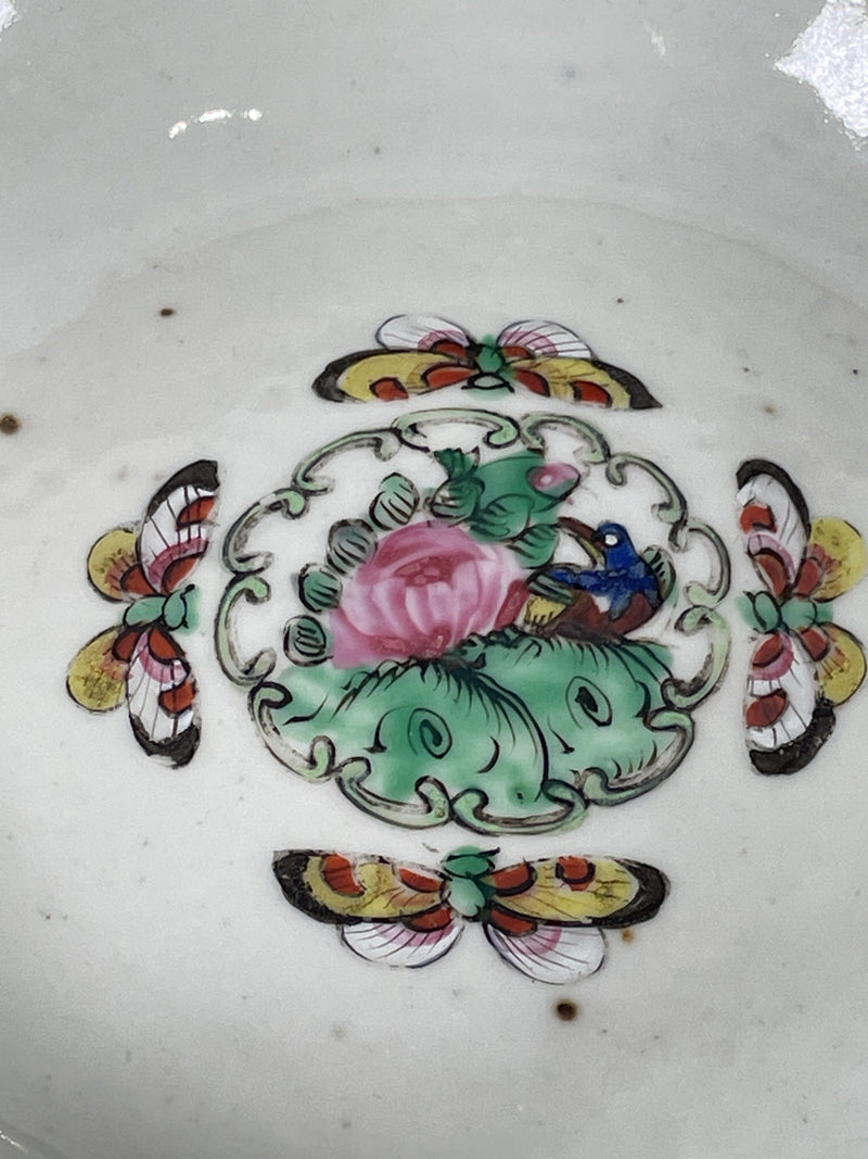 Antique, Serving Bowl, 19th Century, China, Floral Rose Pattern.