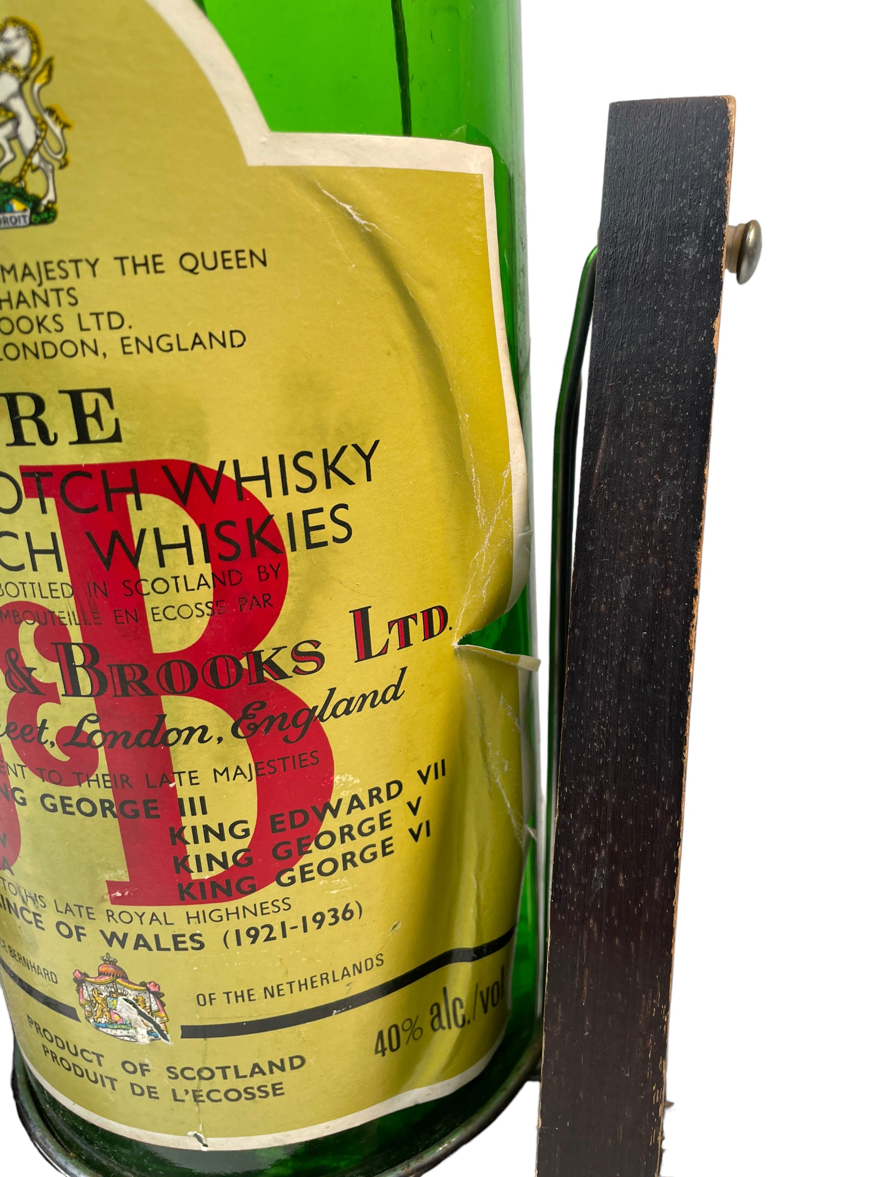 Vintage Estate Scotch Whiskey J&B 1Gal Bottle Decanter - Empty