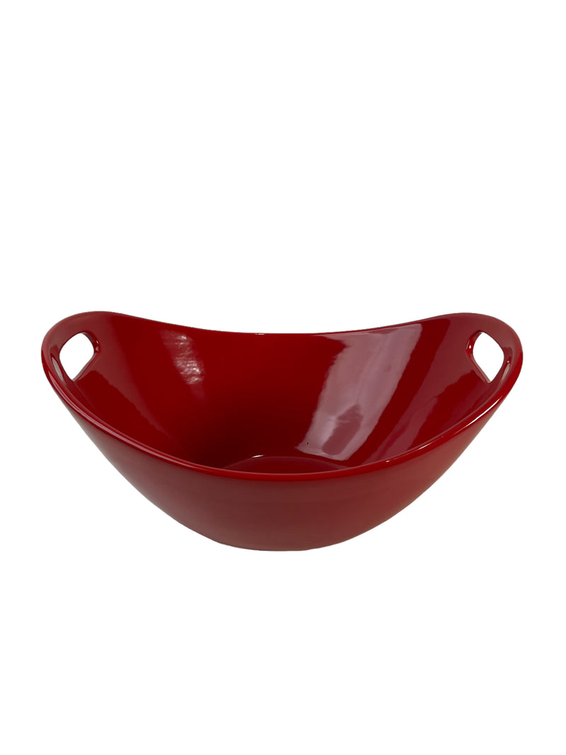 Rachael Ray Serveware 15" Salad Bowl in vibrant red.