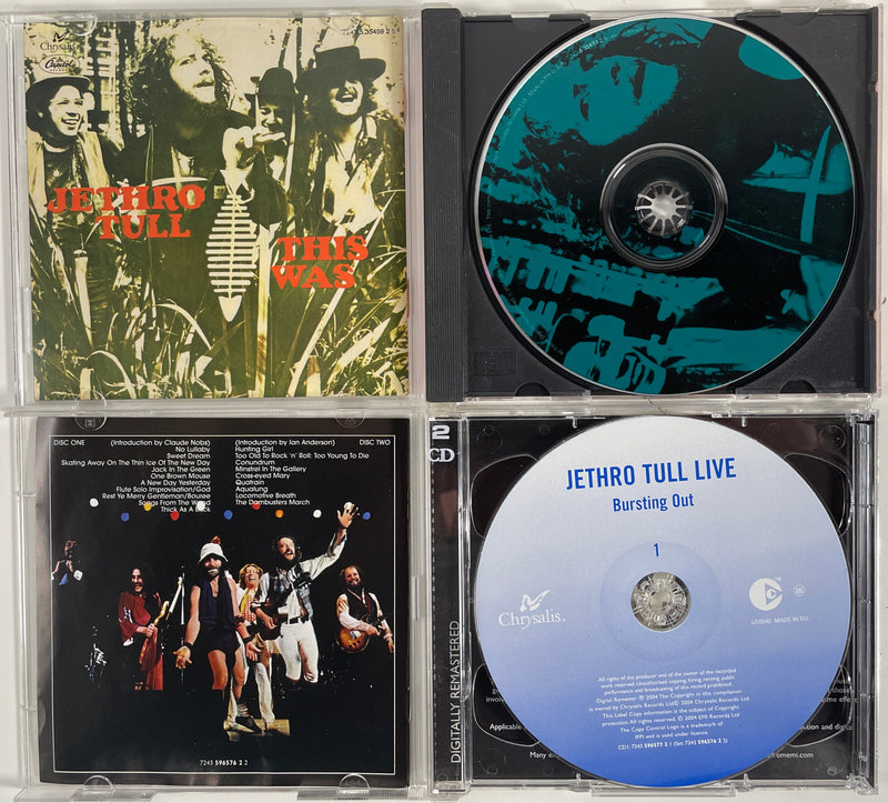 Lot of 4, Jethro Tull CDs, Jethro Tull Live, This Was, Stand Up, Thick as a Brick.