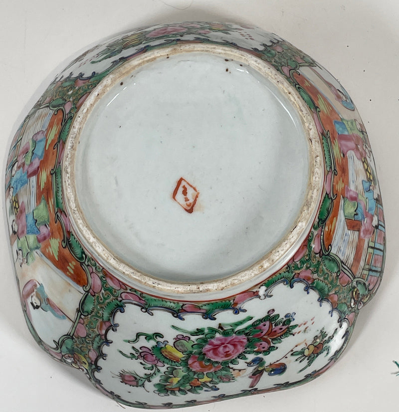 Antique, Serving Bowl, 19th Century, China, Floral Rose Pattern.