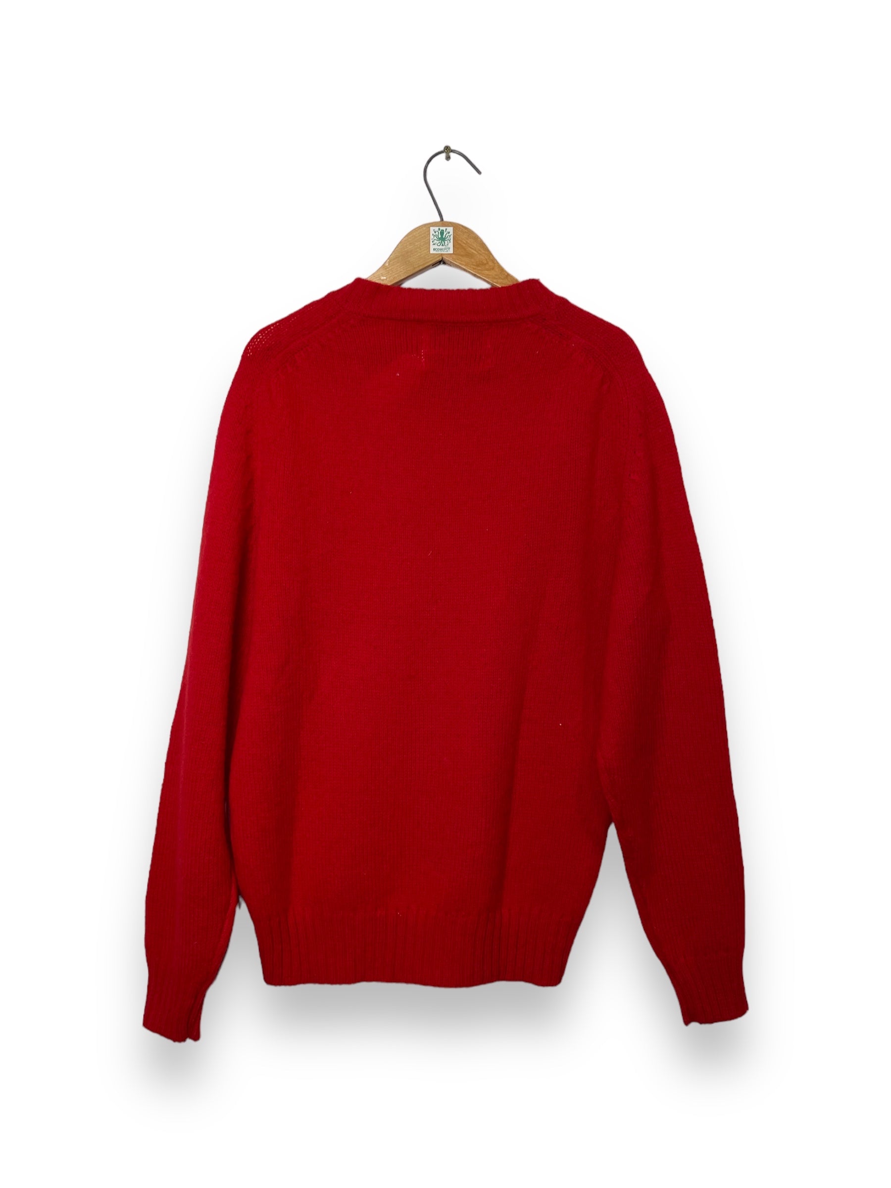 Vintage Nino Cerruti Red 100% Virgin Wool Sweater Made in Mauritius