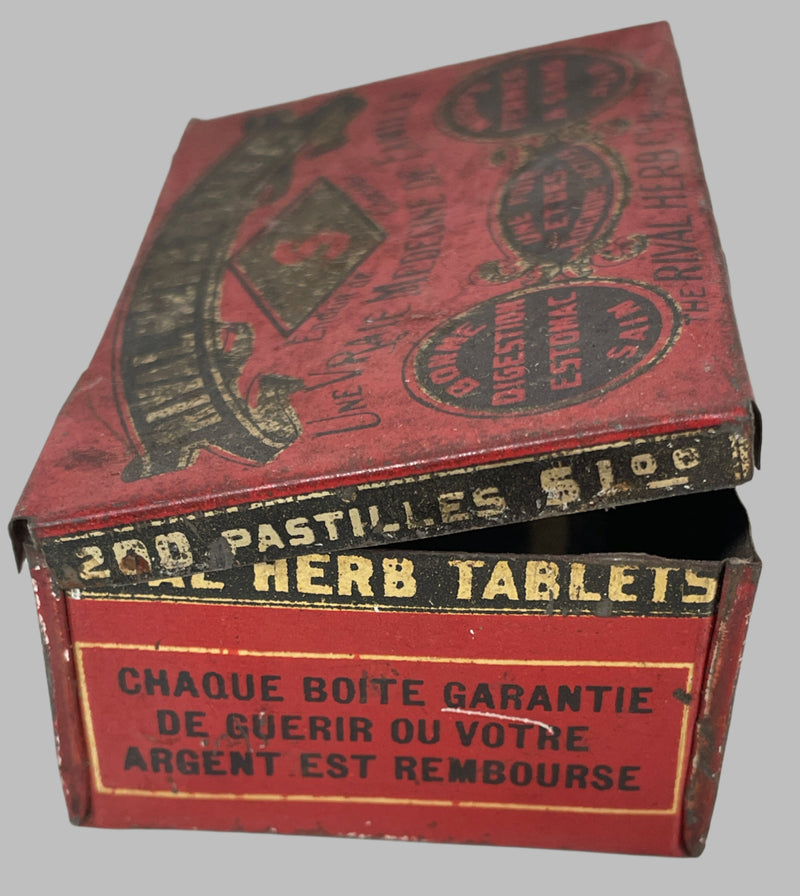 Vintage Rival Herbs Tablets Tin, Antique Advertising.