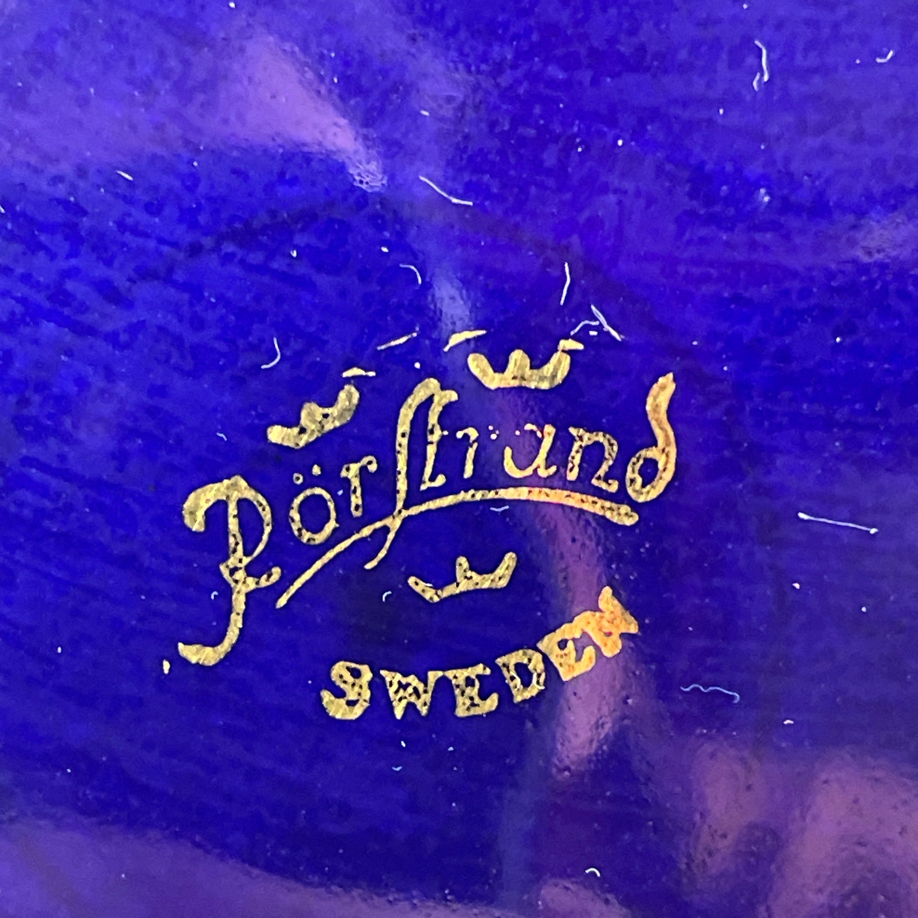 Vintage Rorstrand Cobalt Blue Fleur de Lis Porcelain 13.” Plate