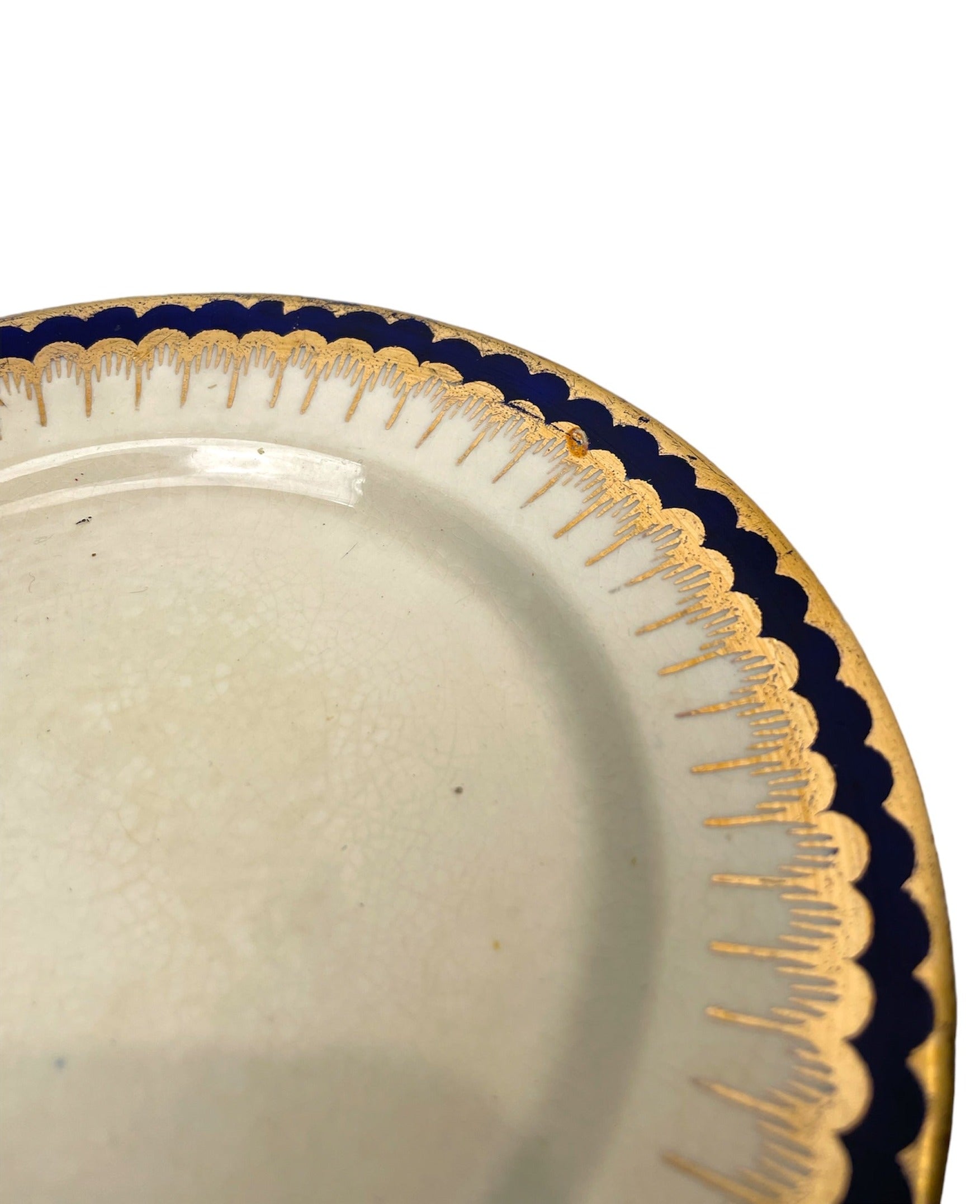 Saucers Blue Rim "Bleu de Roi" Alfred Meakin England 18kt Solid Gold Royal Majesty Saucers