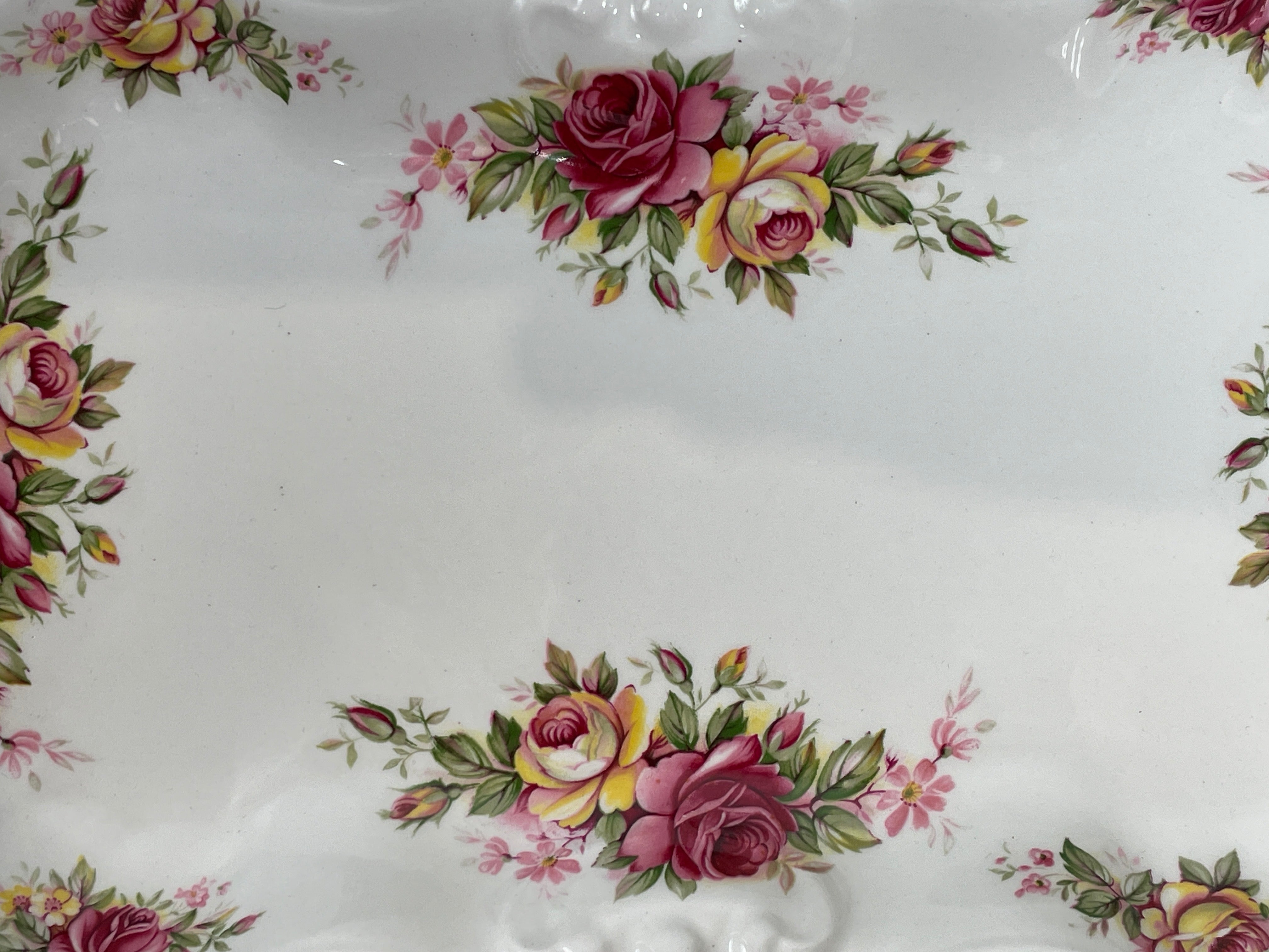 Vintage James Kent Old Foley Rose Garland 11 3/4" Oblong Sandwich Tray