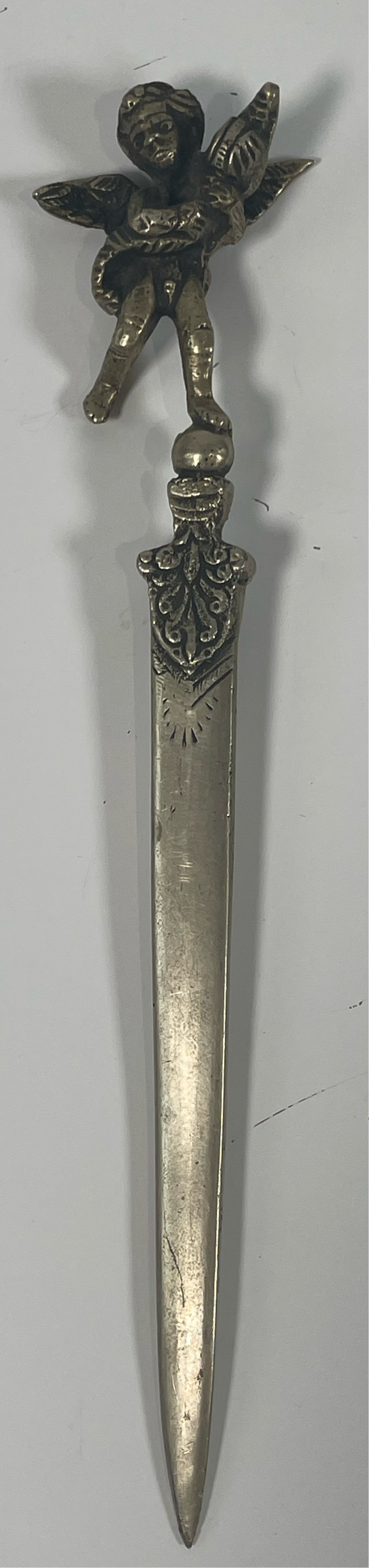 Antique Decorative Letter Opener with Tang Brass or Bronze  Circa 1920-30s