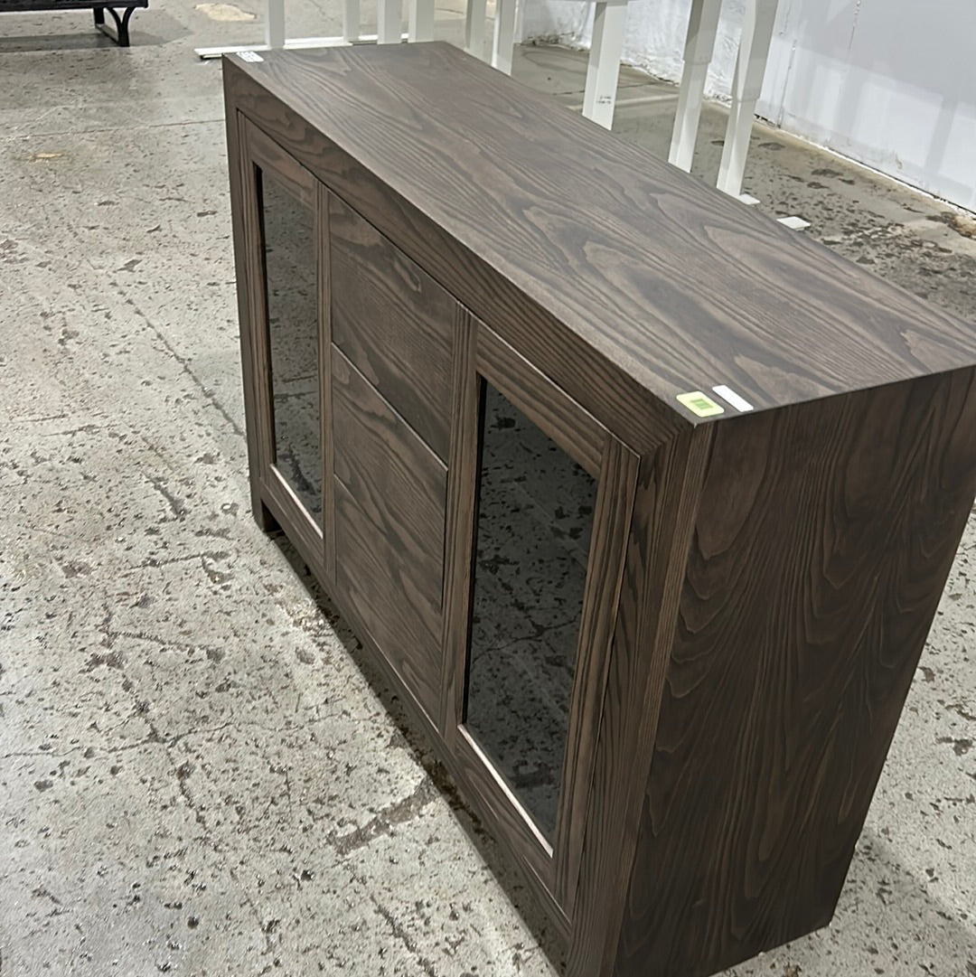 Custom Ash Cabinet - Espresso with Glass