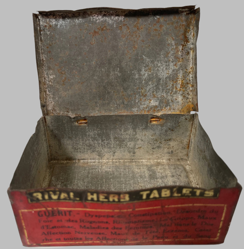 Vintage Rival Herbs Tablets Tin, Antique Advertising.