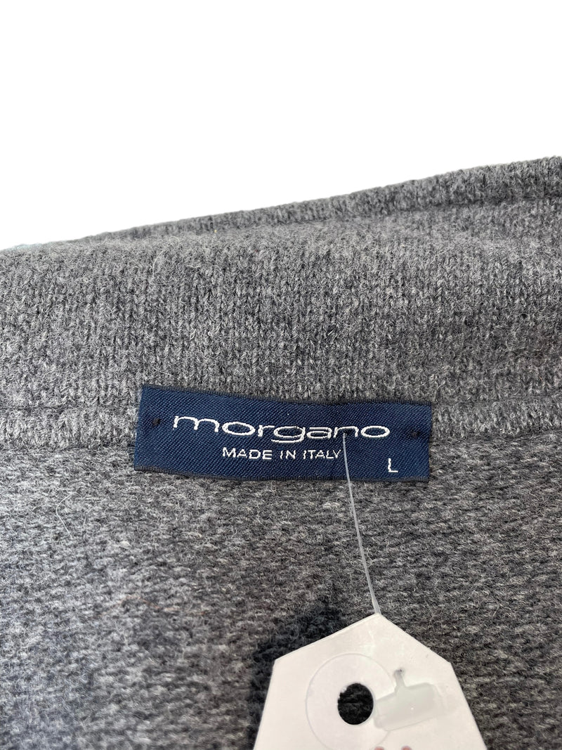 Morgano Made in Italy Grey Wool Long Coat - Size Large