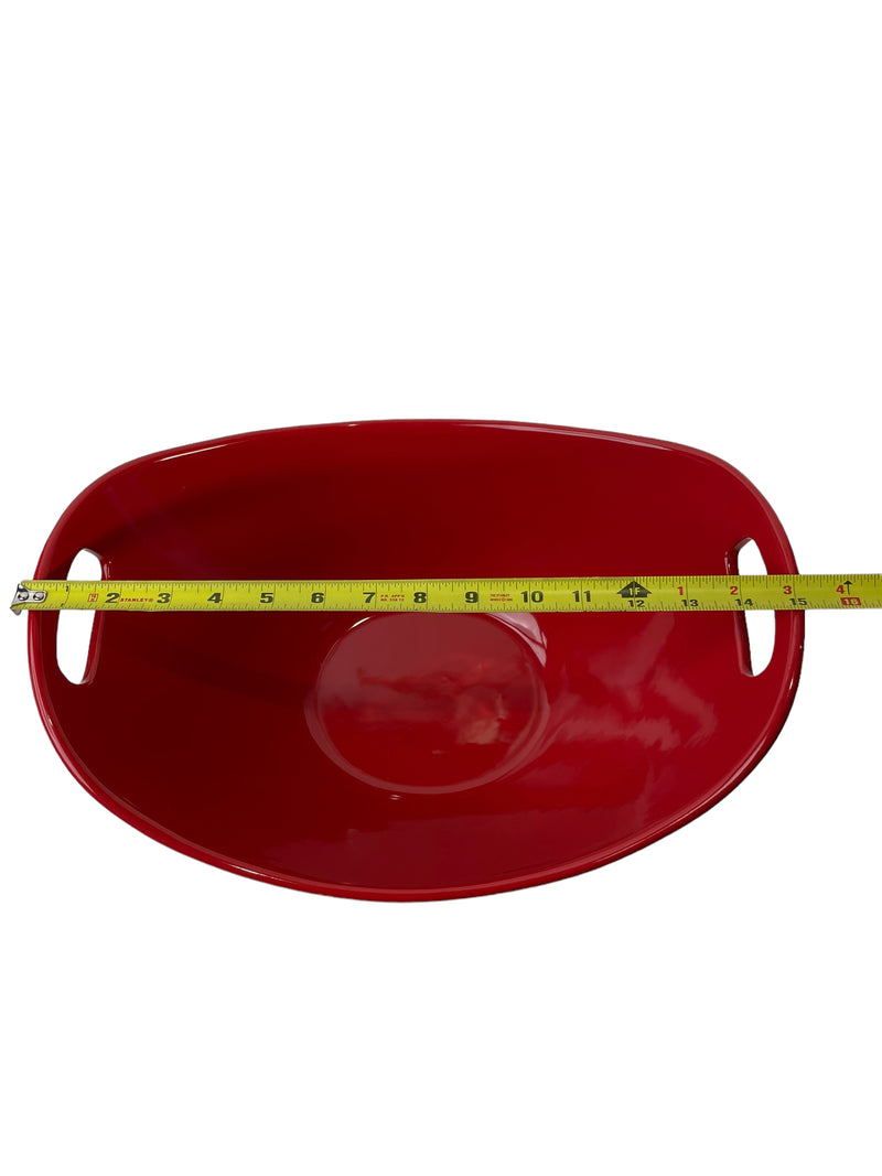 Rachael Ray Serveware 15" Salad Bowl in vibrant red.