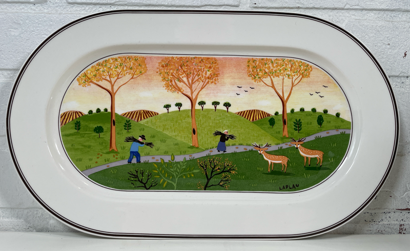 Villeroy &amp; Boch DESIGN NAIF GATHER TWIG Plat ovale 15" Harvest Autumn Deer