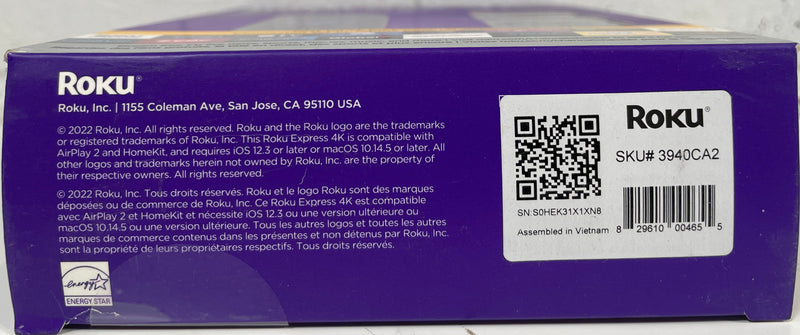 Lecteur multimédia en streaming Roku Express 4K+ 3940CA2 scellé