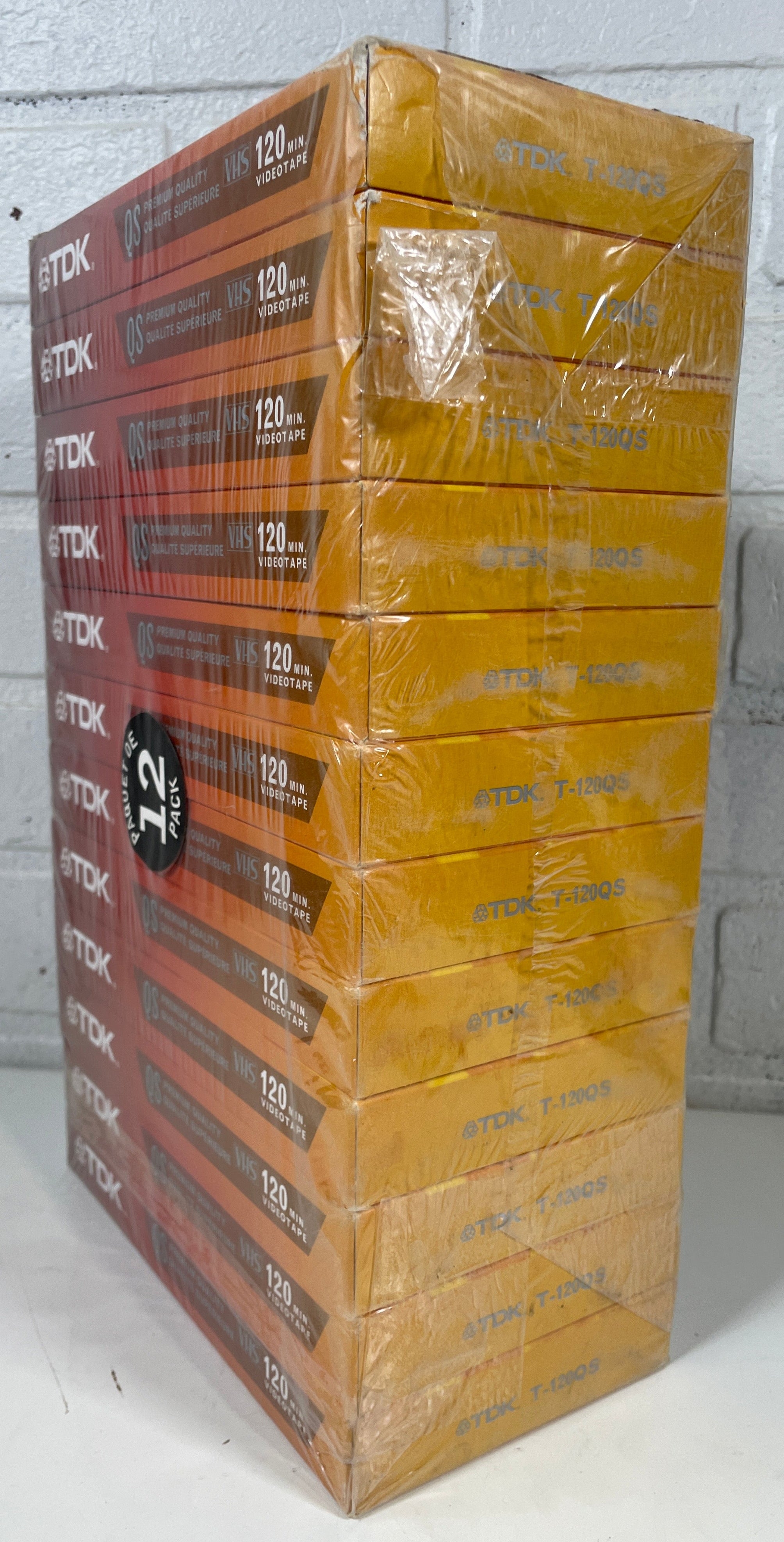 Pack of 12 TDK Premium Quality VHS T-120 QS 6 Hour Sealed Tapes
