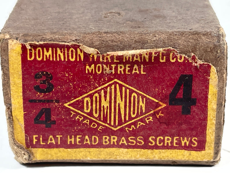 Vintage Dominion, Flat Head Brass Screws. 3/4 - 4