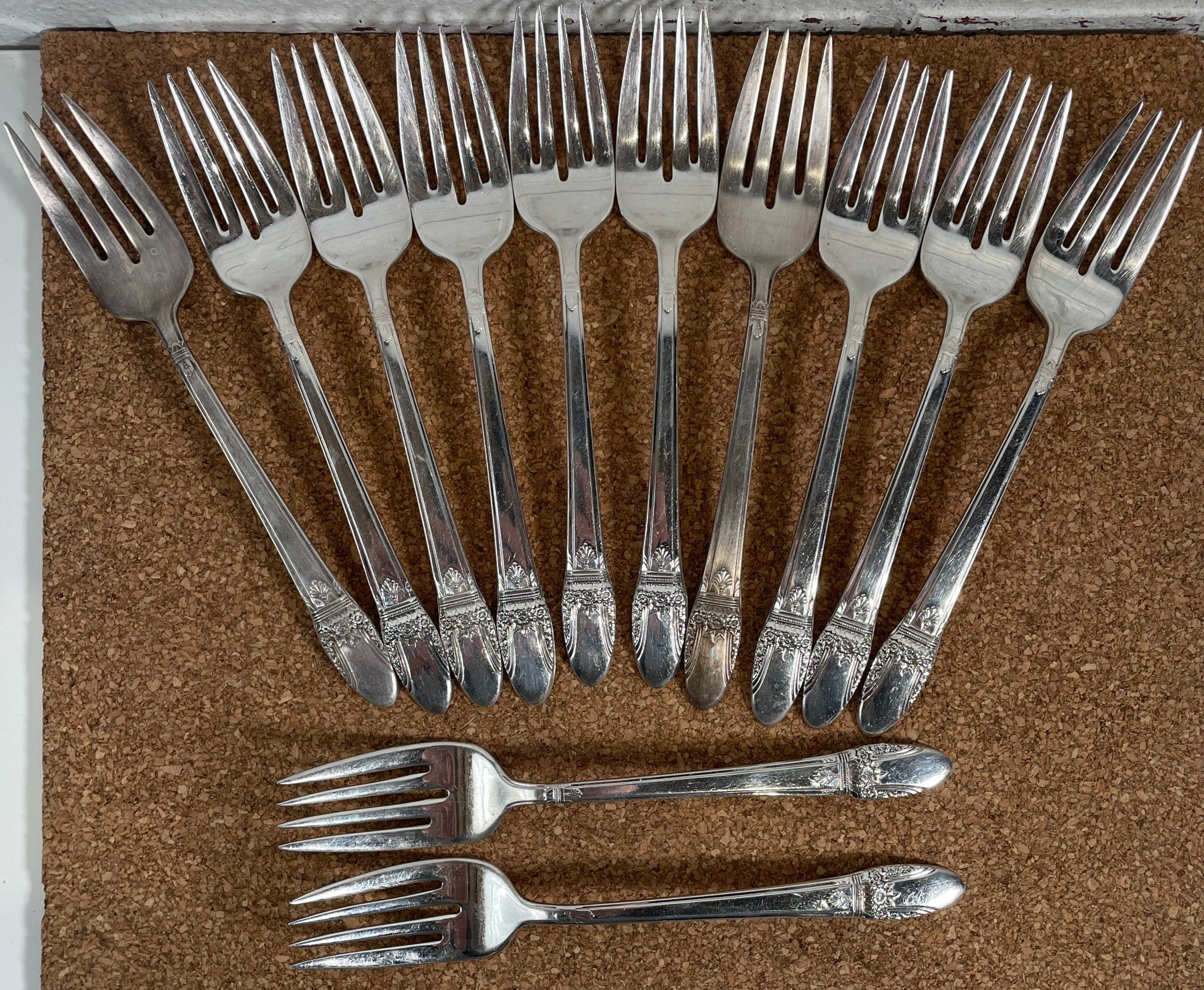 Set of 12 Rogers Bros. Silverware Salad-Desert Forks