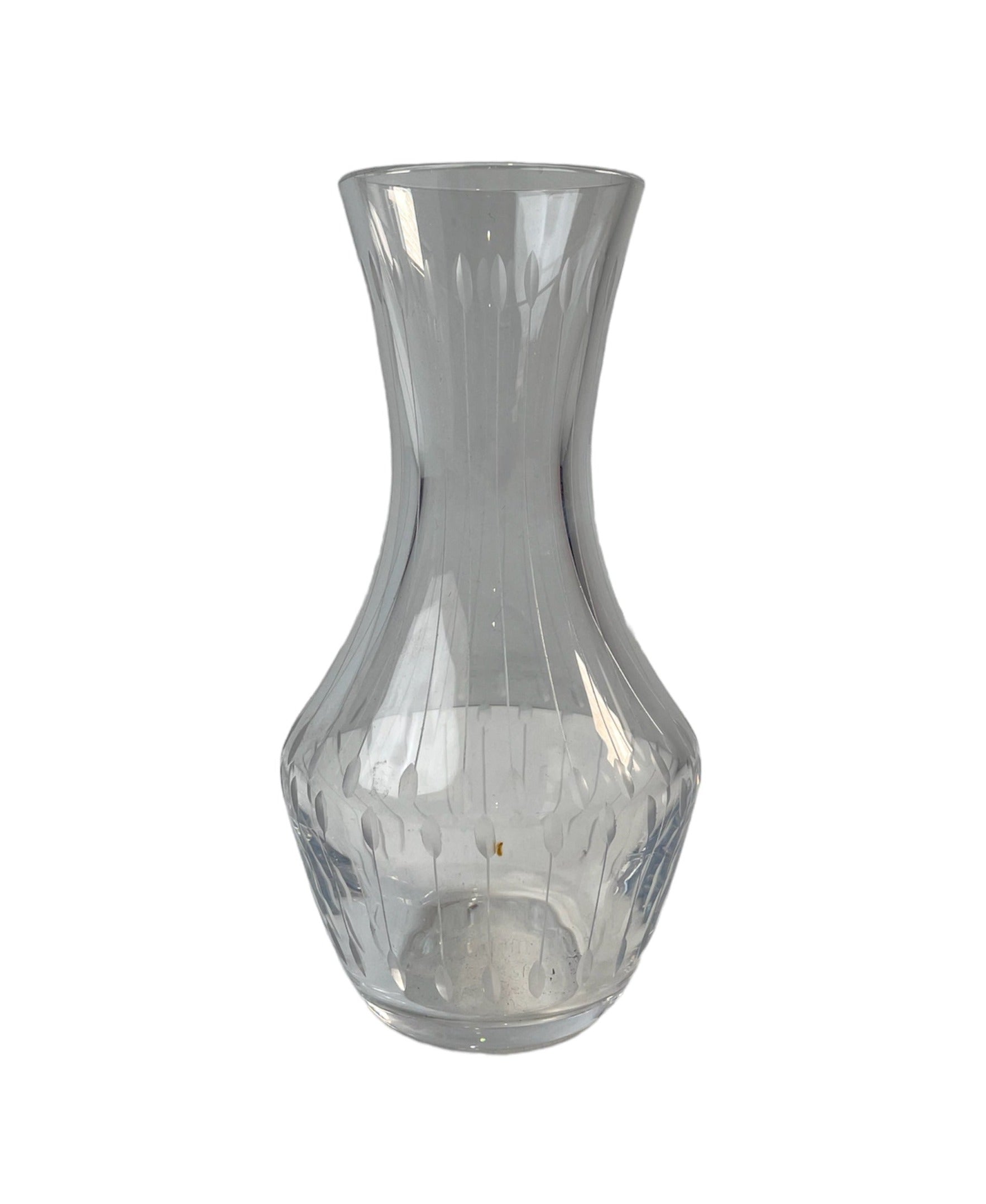 Petit vase VAL St Lambert en verre clair - Signé