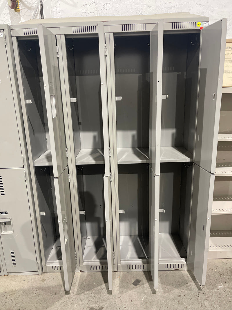 Eight lockers set, half size lockers steel solid