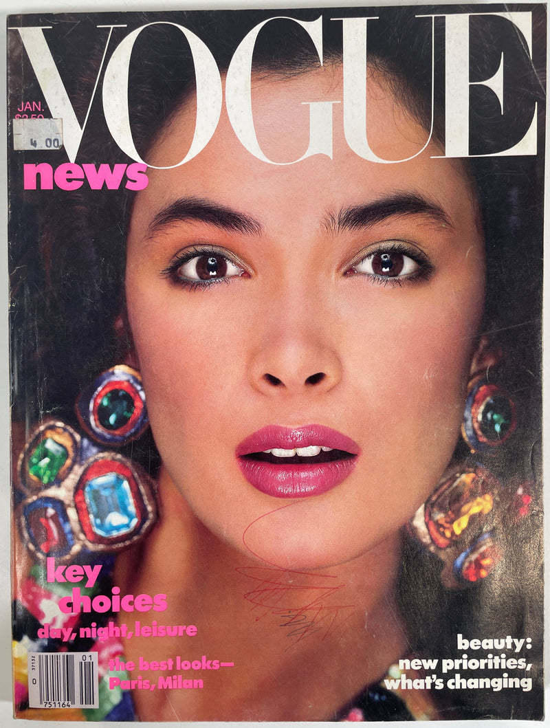 Vintage Vogue Magazine January 1986 Linda Spierings by Richard Avedon