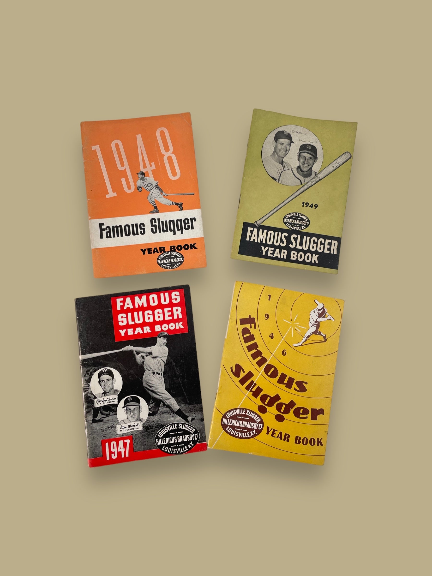 Lot of 4 1940's Famous Slugger Baseball Yearbooks