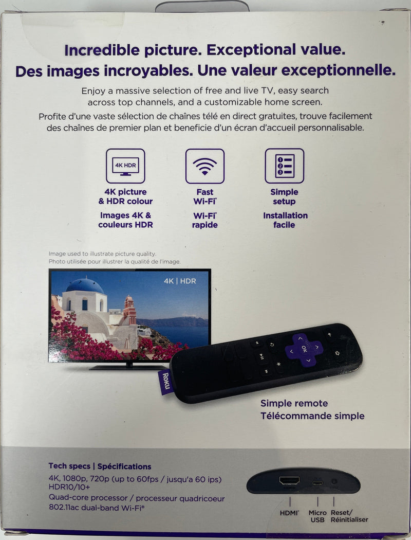 Lecteur multimédia en streaming Roku Express 4K+ 3940CA2 scellé