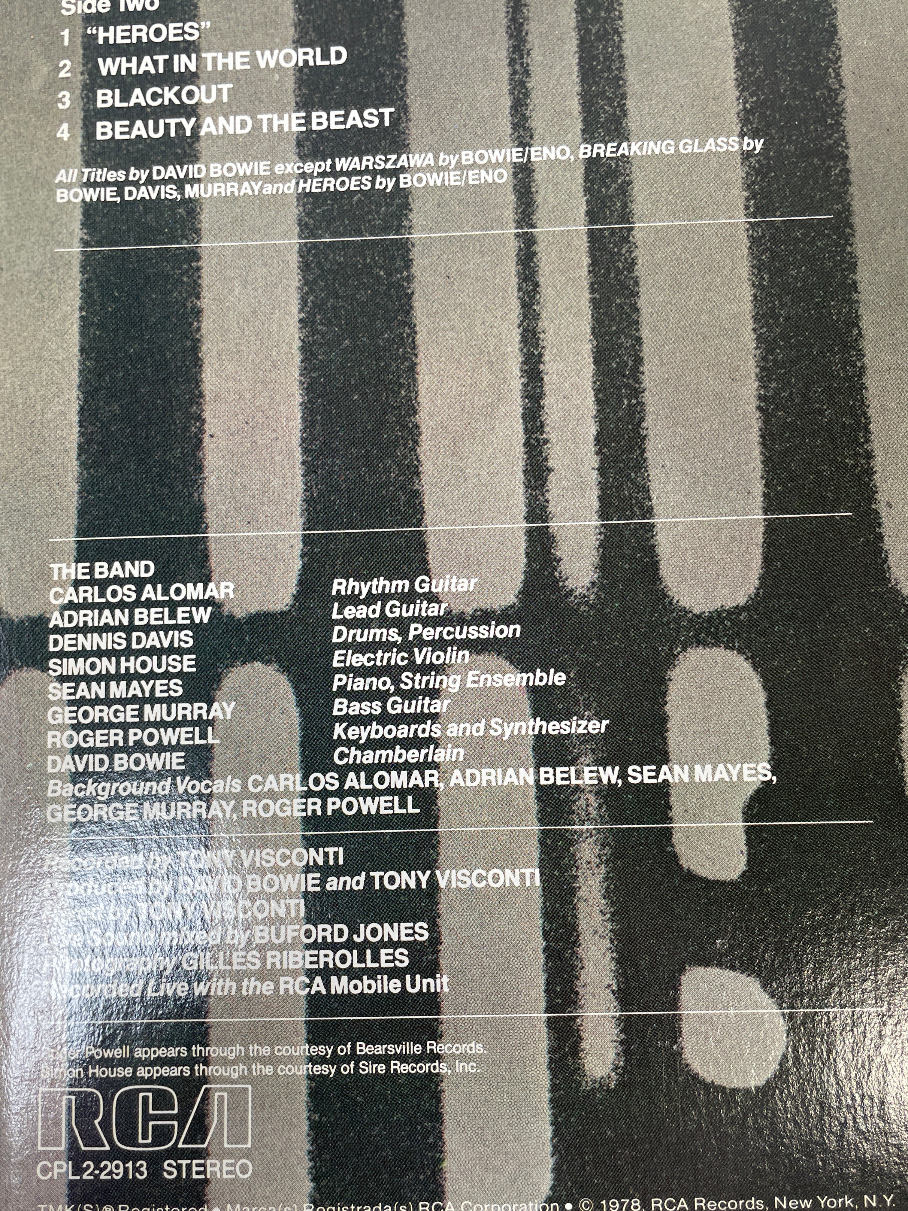 David Bowie - Stage Original RCA Victor CPL2-2913 2xLP Disque 1978