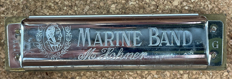 Vintage M. Hohner "Marine Band" Harmonica No.1896 Key G w/ Box