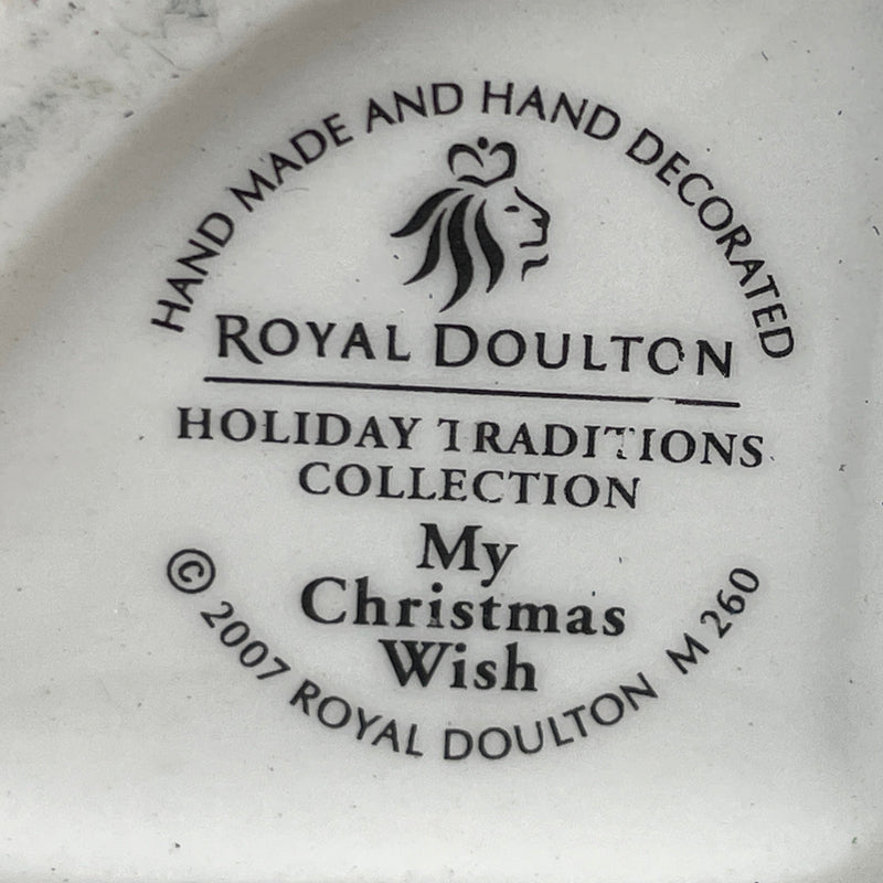 Royal Doulton Holiday Traditions Collection My Christmas Wish 2007 Hand Made