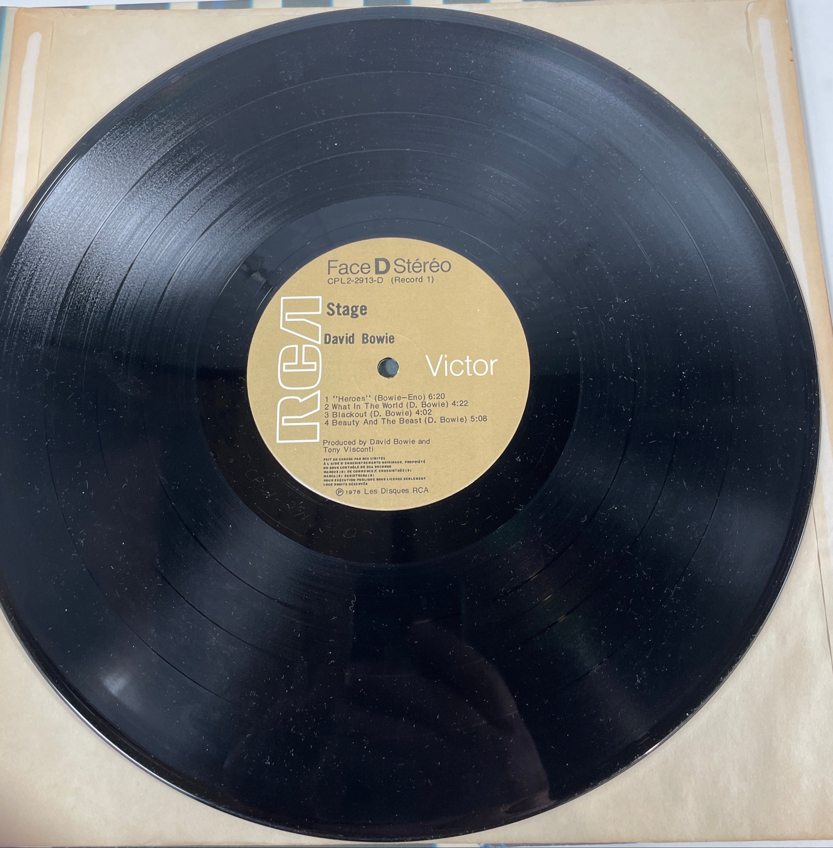 David Bowie - Stage Original RCA Victor CPL2-2913 2xLP Disque 1978