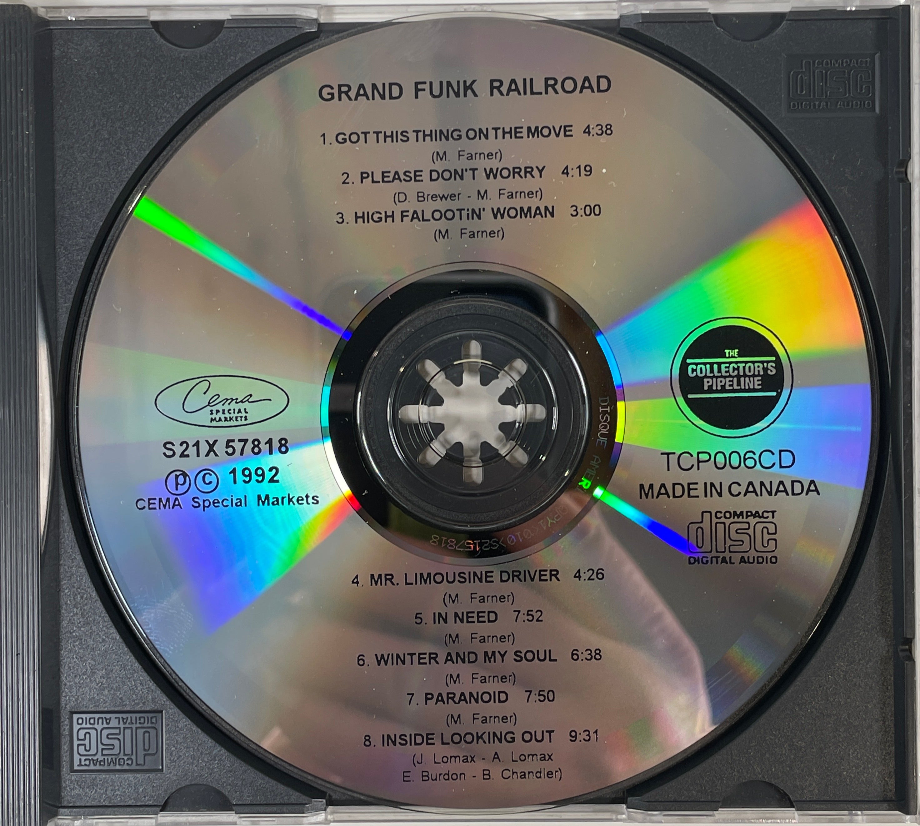 GRAND FUNK RAILROAD - Grand Funk - CD Rare 1992 Version – Éco