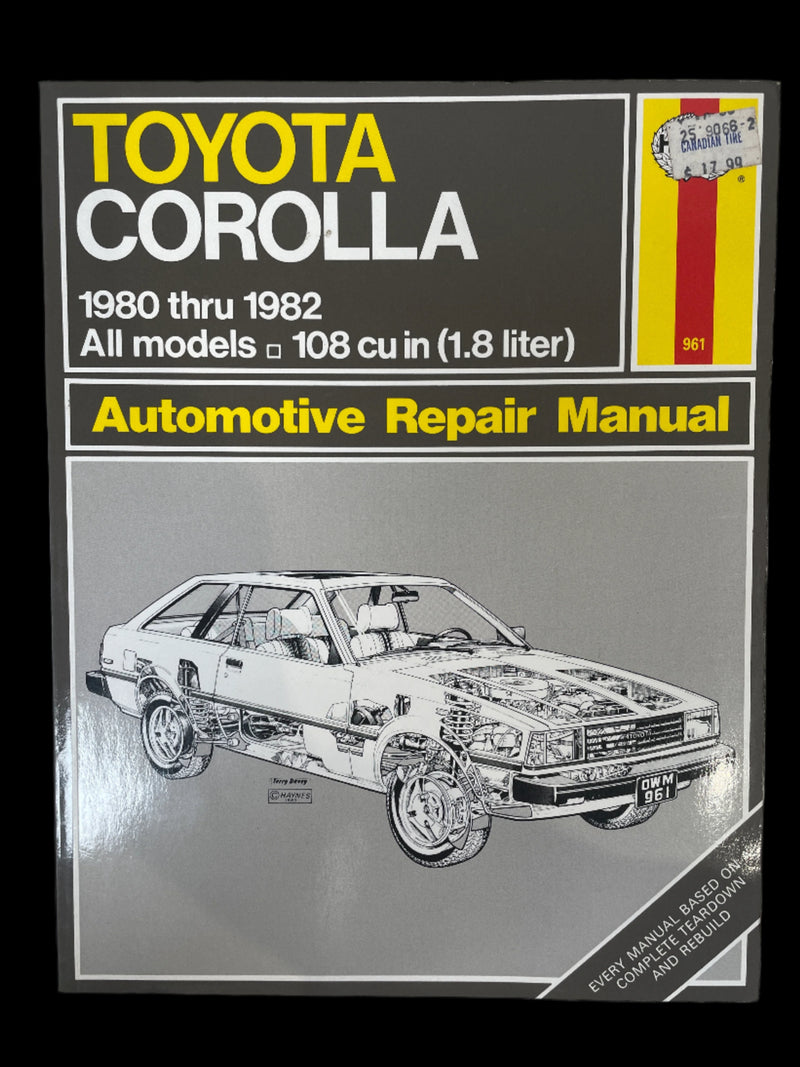 Toyota Corolla 1980-1982 Shop Service Repair Manual Wiring Diagrams Engine