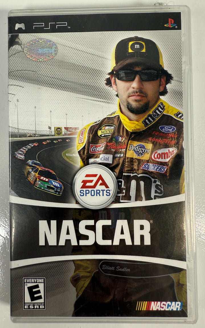NASCAR game case for PSP with driver and EA Sports branding on a white background