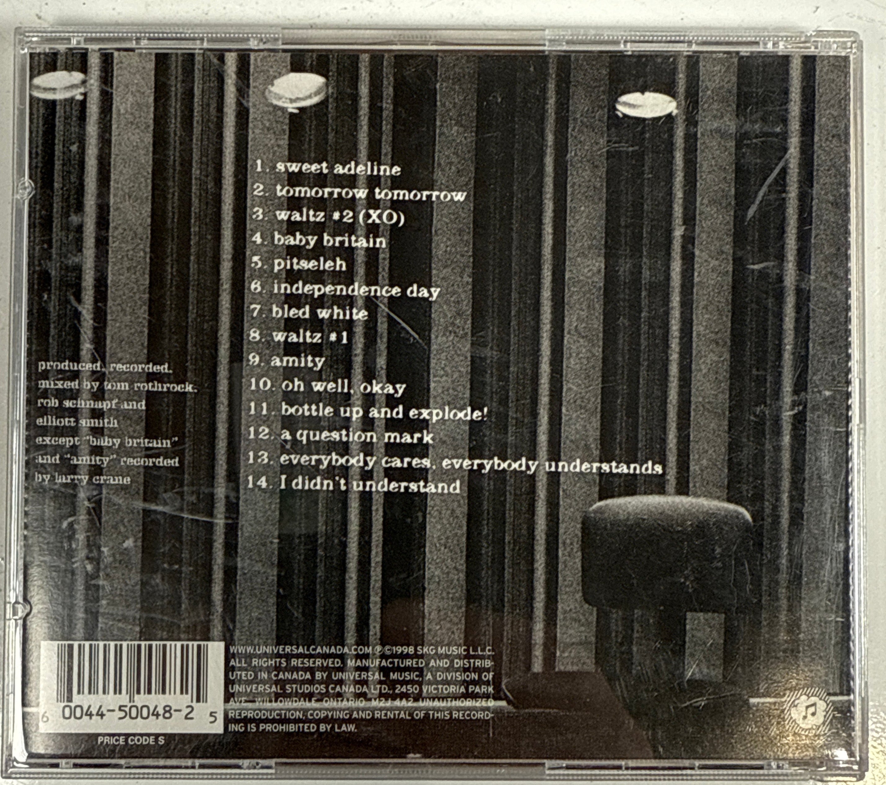 Elliott Smith CD – XO (1998 DreamWorks, Indie Rock Classic)