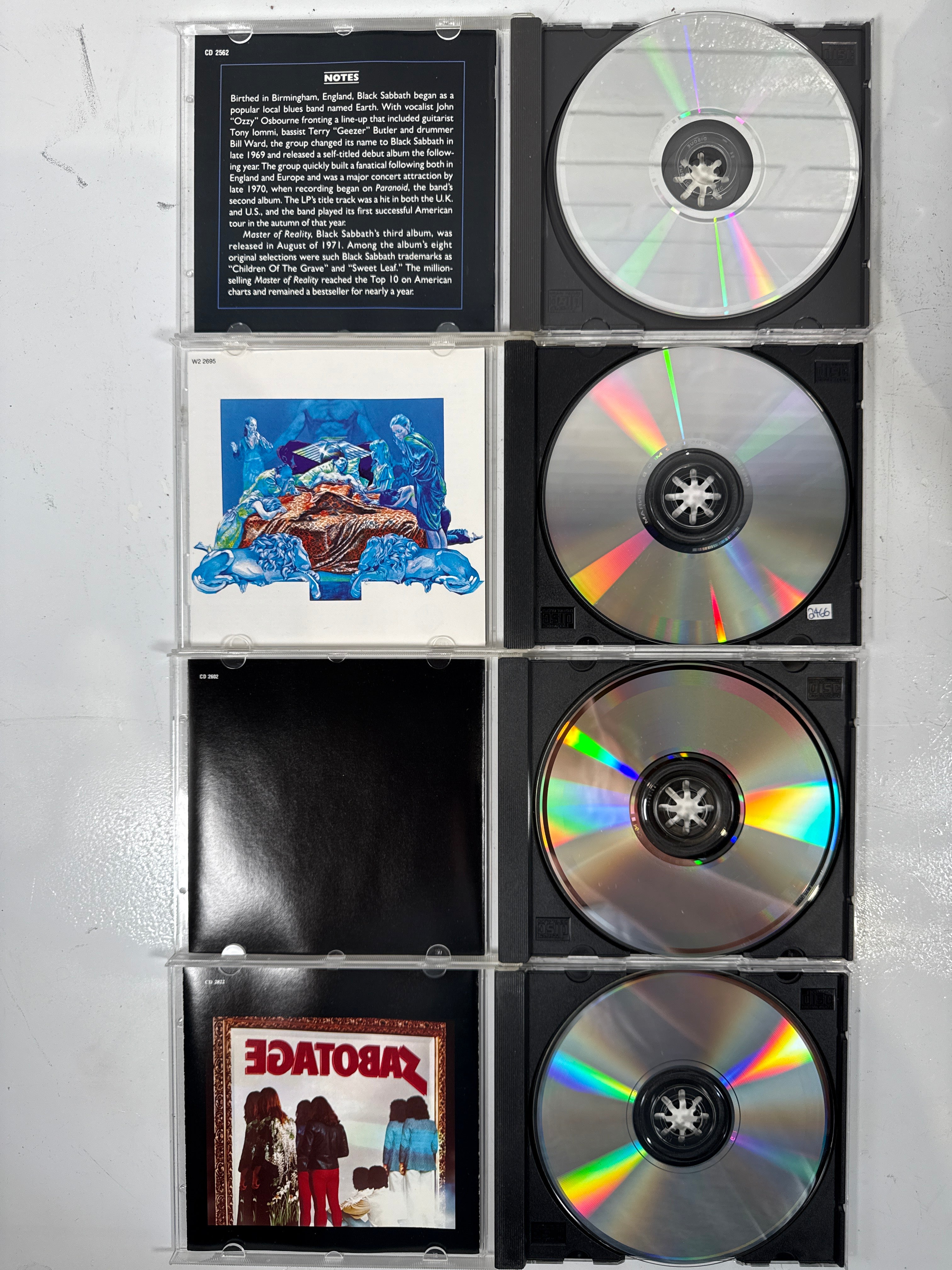 Lot of 4 CDs, Black Sabbath, Master of Reality, Sabotage, Vol.4 , Sabbath Bloody Sabbath