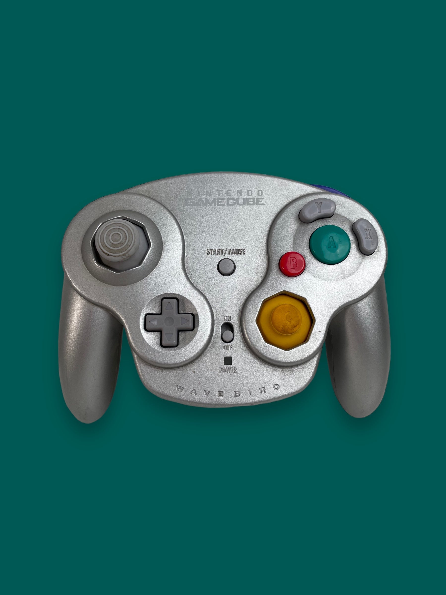 Nintendo GameCube Wavebird Platinum Silver Controller