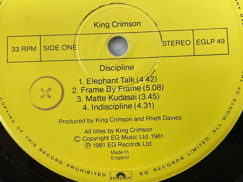 King Crimson - Discipline - 1981 EG Music, EGLP 49, Angleterre